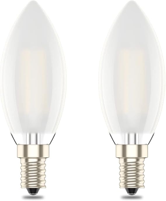 E14 Dimmable Led Candle Bulb,SES Small Edison Screw,6W Equivalent 60w, Warm White 2700K (2-Pack) [Energy Class E]