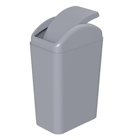 14 L Plastic Waste Bin with Swing Lid, Tall Trash Bin, 1 Pack
