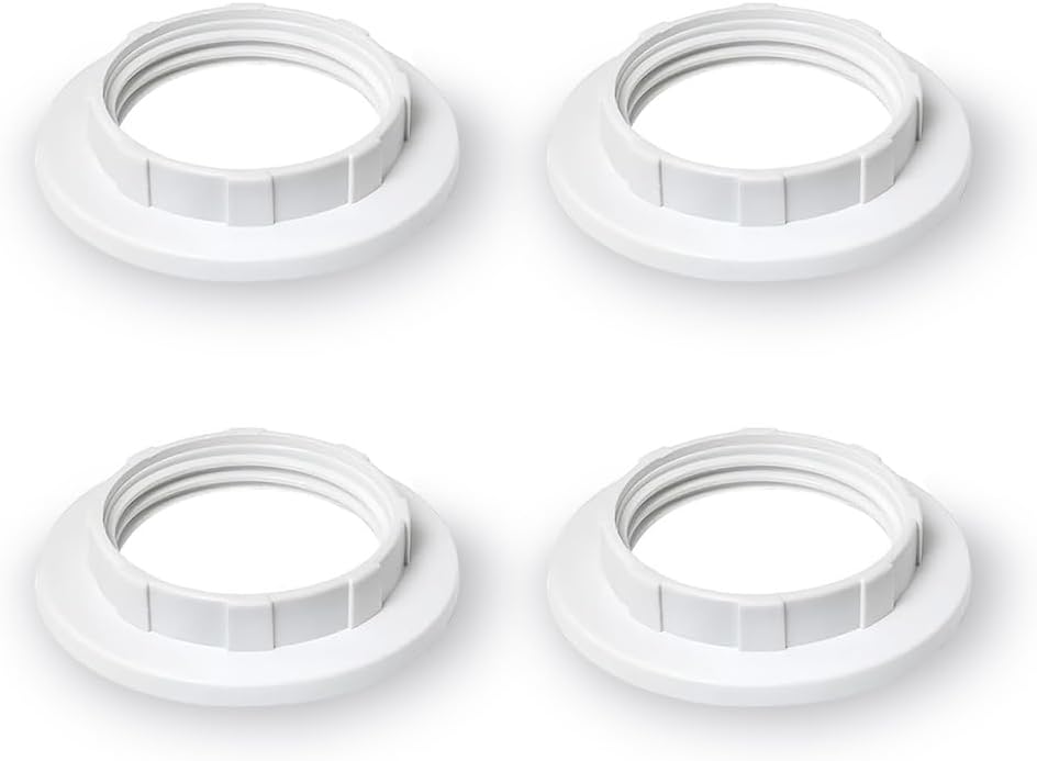 Light Shade Adapter Ring E14 Lampshade Reducer Ring Screw Bulbs Lamp Holder Retainer Fittings for Table Lamp Ceiling Lights White 4pcs