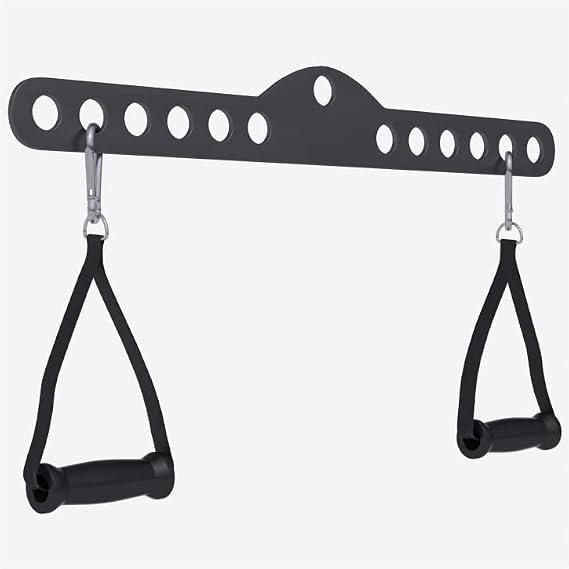 GORILLA SPORTS® Adjustable Lat Pull Down Bar with 2 Handles, 60/75/100 cm