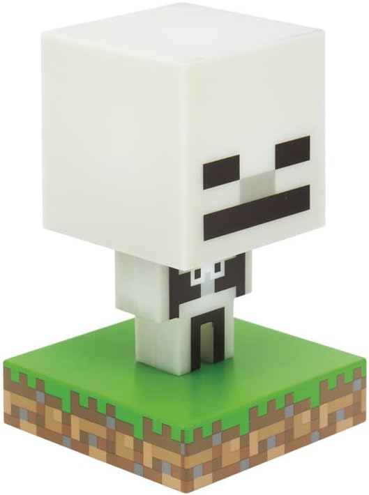 Paladone Minecraft Skeleton Icon Light Up Figure, Officially Licensed Collectible, Multicolour (PP8999MCF)