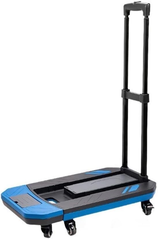 Hand Truck Handcart Trolley Foldable Portable Trolley Small Trailer Household Pull Rod Transport Pull Goods To Pick Up Express Flatbed Folding Cart