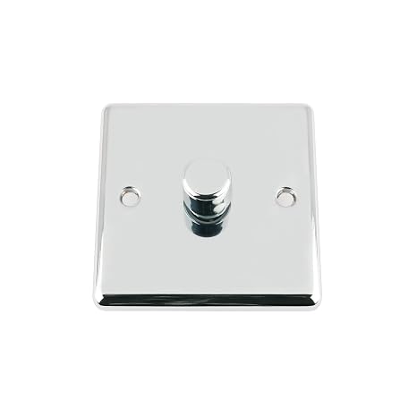 A5 Single LED Dimmer Switch 1 Gang Polished Mirror Chrome Classic (for LED light bulb)