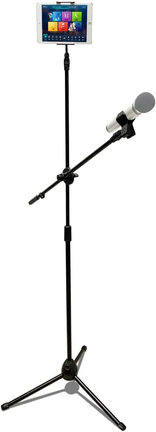 Coverzone 190cm Maksimum Uzunluk Mikrofon Standı Multi Fonksiyonel 2in1 Mikrofon ve Tablet Stand Katlanabilir Açısı Ayarlanabilir Zemin Üstü - Canlı müzik Mikrofon telefon stand 103SP