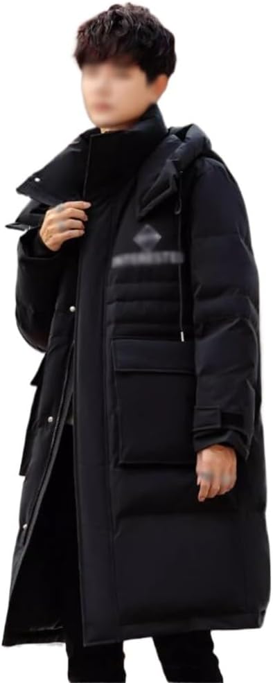 Goose Down Down Jacket For Men's Long Winter Hat Warm Color Thickened Fashion Coat(S)