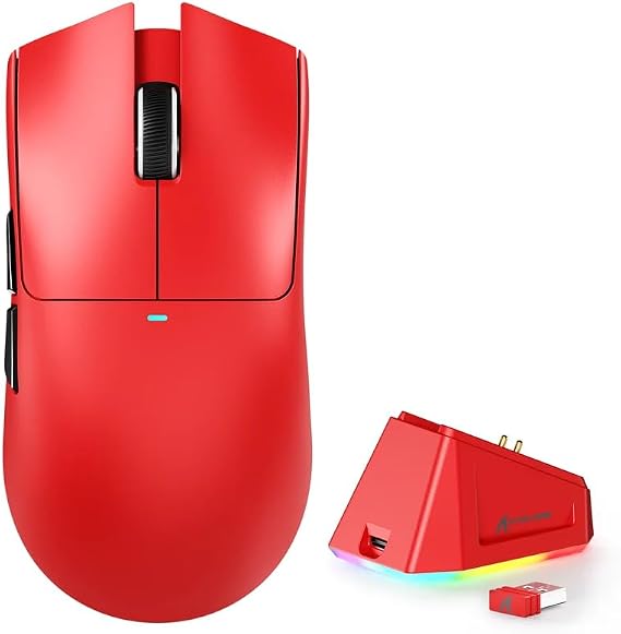 ATTACK SHARK X11 Lightweight Gaming Mouse PAW3311 Optical Sensor 5 Programmable Buttons for PC/Mac, Red