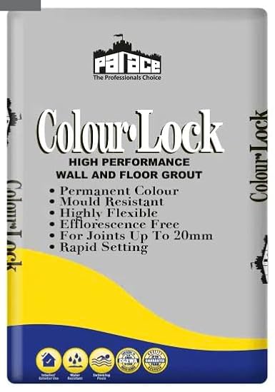 PALACE Colour-Lock Tile Grout, Midnight Black, 3kg, Mould-Resistant, Water-Repellent, for Wall & Floor Tiles