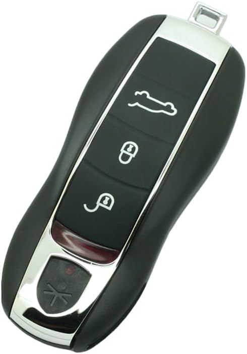 Replacement Shell  Uncut Blank Emergency Insert Key Compatible with PORSCHE Macan Boxster Cayenne 3 Button Smart Keyless Entry Remote Key Case Fob PG923A