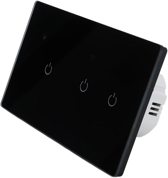 Smart Dimmer Switch, Smart WiFi Touch Switch, For Voice And Remote Control In Homes (3 Gang-Black)