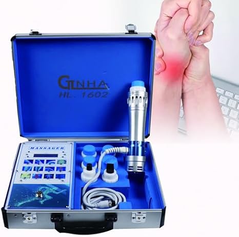 Shockwave Therapy Device for Muscle Pain Relief - Extracorporeal Shock Wave Machine with 7 Treatment Heads for Neck and Foot Injuries