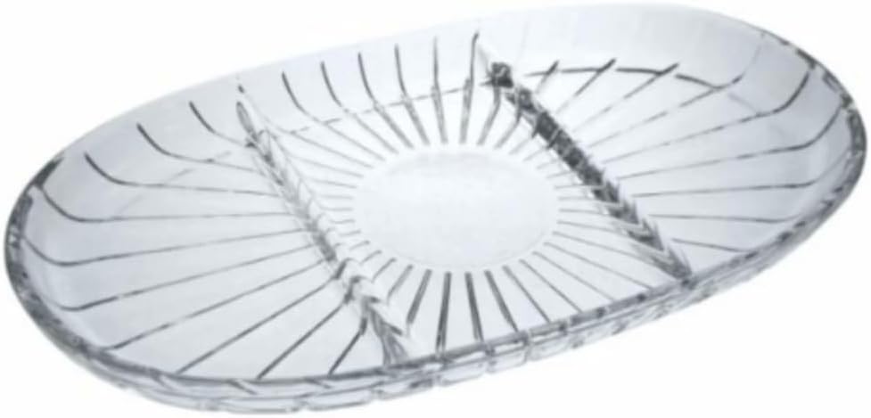 Paşabahçe ELEGANT BÖLMELİ OVAL TABAK 163X278 MM 000-SEFFAF 1 OFSET HEDİYELİK KUTU 6 PAŞABAHCE