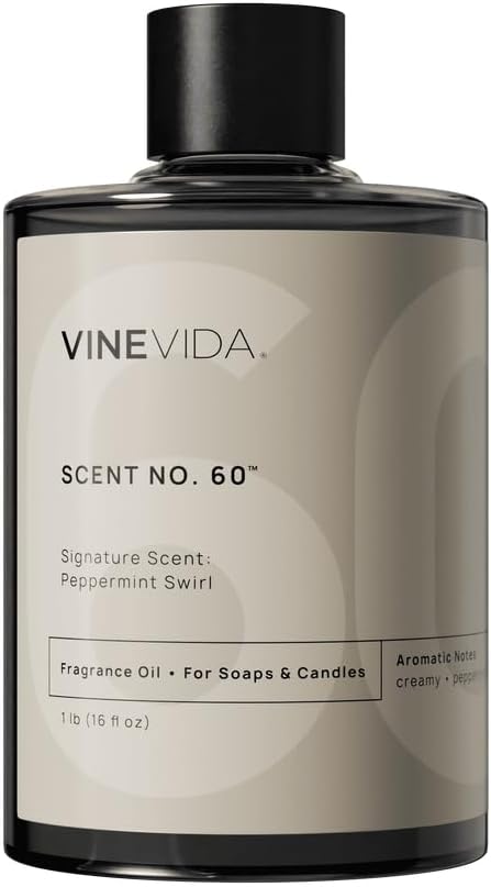 Vinevida ペパーミントスワールフレグランスオイル キャンドル作り用 バルクフレグランスオイル 16オンス