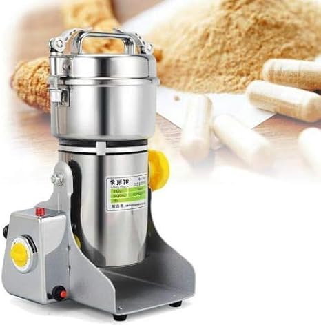 Grain Mill Electric 500g Electric Mill Stainless Steel Graingrinder & Commercial Motor Grinding Stone Mill Grain with 1500W 23000 RPM Swing Type for Nuts/Cereals with Overload Protection