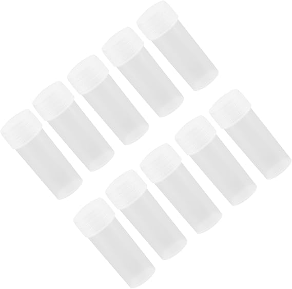 Small Sample Bottles, 5ml Plastic Storage Containers with Screw Caps, Leakproof Clear Vials for Pills, Powders, Beads, 50 Pack for Travel Organization