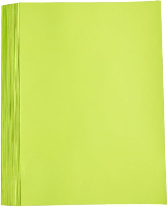 50 Sheets A4 Colored Copy Paper, 70g Double Sided Printer Paper for Printing Invitations Crafts Making, Fluorescent Green