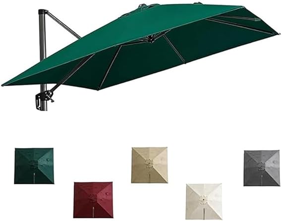 Square Replacement Canopy For Cantilever Umbrella 8'x8' Patio Umbrella Top Cover 8 Ribs Outdoor Market Parasol Replacement Cloth(Green,2.5x2.5m/8x8ft)