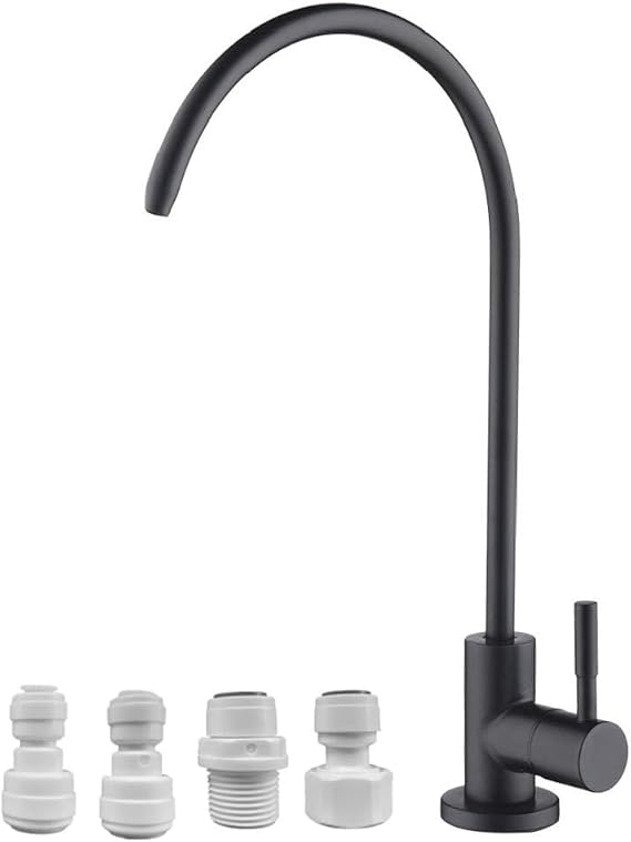 Reverse Osmosis Faucet, Easy Install Drinking Water Faucet, Lead-Free Reverse Osmosis Faucet for Kitchen Sink, 360 Degree Turn Single Lever Black