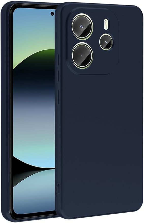 Compatible with Zore Xiaomi Redmi Note 14 4G Case Zore Premier Silicone Cover Navy Blue