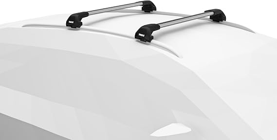 Thule Roof Rack Bars SquareBar Evo, WingBar Evo, WingBar Edge | Compatible for Hyundai Santa Fe 5dr SUV 2018- onwards Flush Rail Fitment (Wing Bar Edge (Silver))