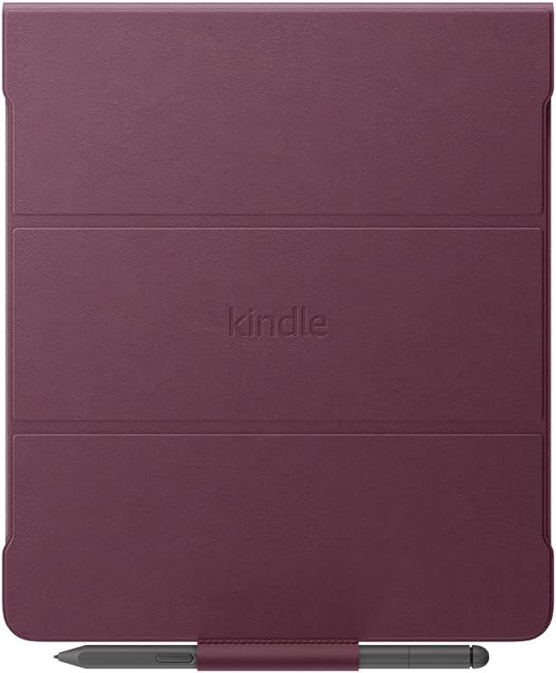 Kindle Scribe 2024年発売・2022年発売 用Amazon純正 折りたたみ レザーカバー マルベリー