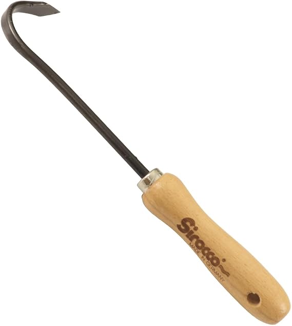 Sirocco Organic Suction Tooth with Beech Handle 14 cm - Hand Suction Tooth Garden Tool - Weed Remover Soil Loose Bed Care Device Sustainable Wooden Handle Ergonomic