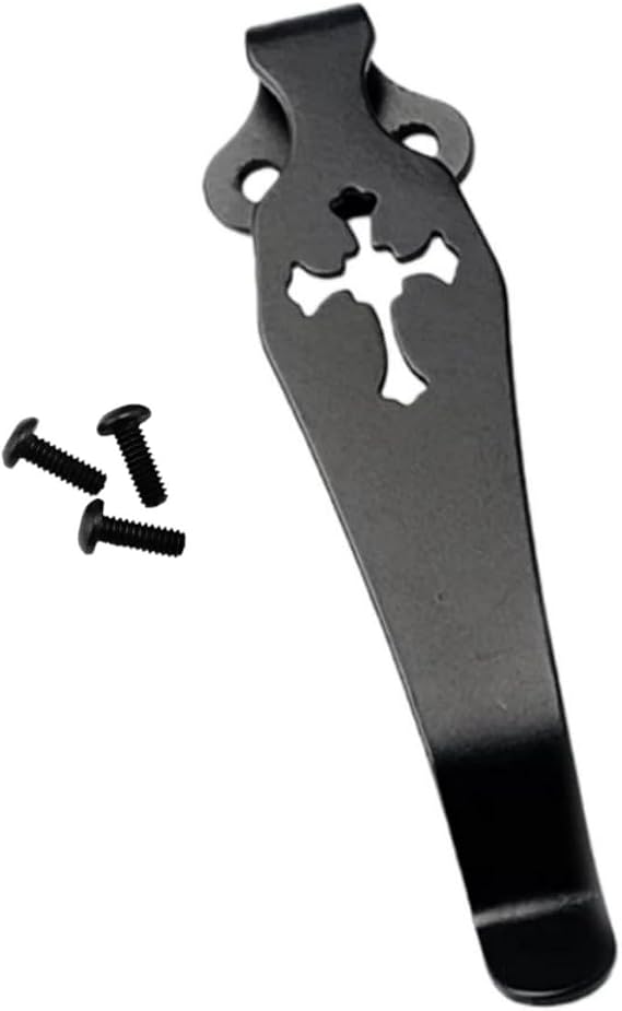 CNC TC4 Titanium Alloy Deep Carry DIY Pocket Clip Diy Tool Screws Set Fit for Benchmade Griptilian 551 710 (Cross-Black)