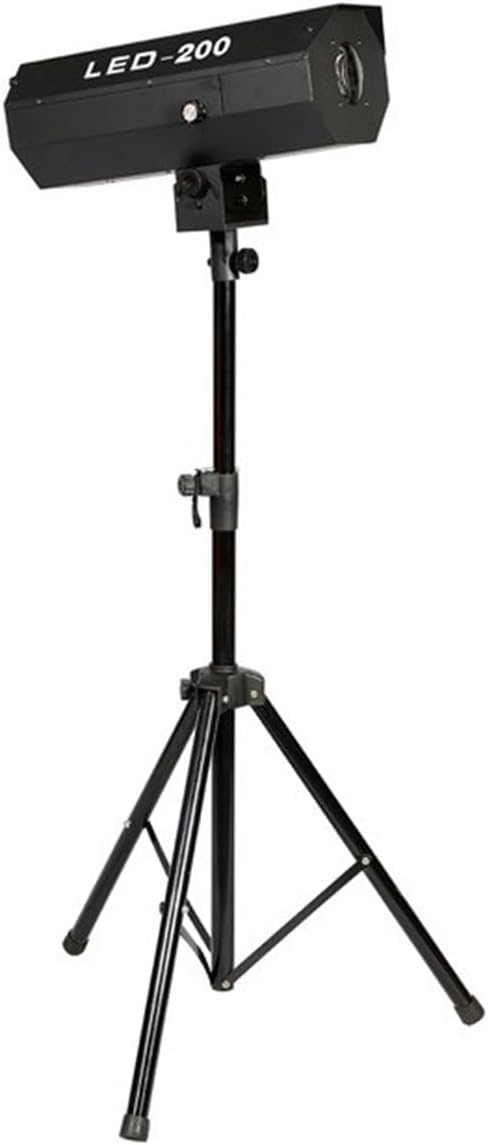 LED Stage Spotlight, 200W Manual Follow Spot with Adjustable Beam and Stand, Professional DJ Lighting for Events