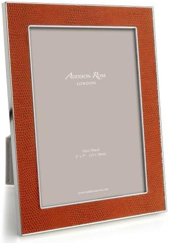 Addison Ross Photo Frame 4x6cm - Portrait or Landscape Display - Ideal Picture Frames for Gifting - Gift for Weddings, Birthday, Anniversary - Modern Design - Faux Shagreen Orange Snake - 24mm