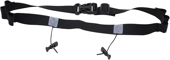 Waist Belt Athletic Race Bib Belt with 6 Loops Reflective Squares Increase Safety Essential for Early Morning Running Race Number Holder Name Tag Attachment