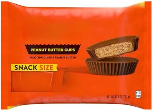 Milk Chocolate Peanut Butter Cups Snack Size Multipack 297g "Chocolate is happiness you can eat" Twisty Treat Gift Hamper For Birthday,Christmas,Easter,New Year