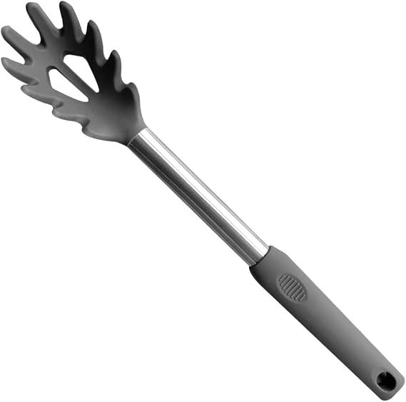 Silicone Pasta Fork, Kitchen Heat Resistant Noodle Spoon Server, BPA Free Spaghetti Strainer,Best Cooking Tools