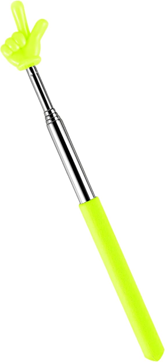 DIVINA VITAE Telescopic Teacher Pointer Extendable Pointer Stick for Classroom Retractable Hand Pointer Finger Pointer Stick Mini Classroom Pointer for Elementary School Kindergarten Teacher(Yellow)