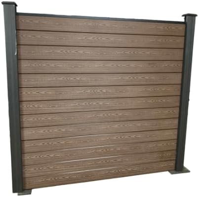 WL Composites Versatile Composite Fence Panels for Garden and Driveways- Various Heights and Colours (4ft, 5ft, 6ft), Fence Post and Panels for Garden (ONO Post) (5ft, Autumn Oak)