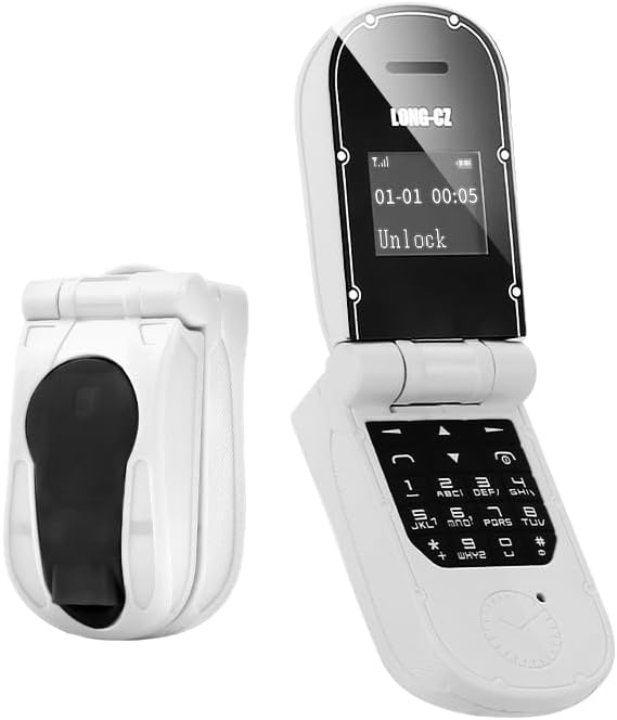 LONG-CZ Plastic Flip Phone Smallest Mobile Phone J30, Mini Wireless Dialer, Bluetooth Tiny Headset Nest Model With Voice Changer Plastic Flip Mini Mobile Phone (blue)
