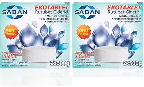 Saban Nem Alıcı Rutubet Ve Küf Önleyici Yedek Tablet Vanilya 2x500 2'li