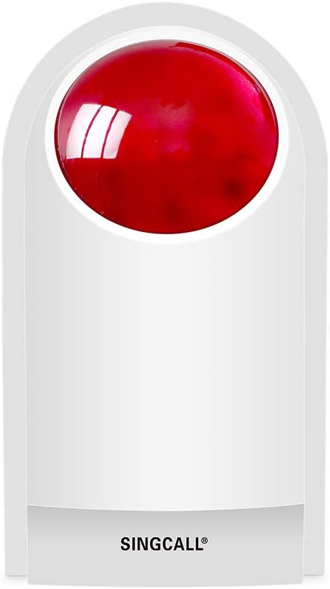 SINGCALL Security Alarm System 1 Strobe Siren Requires Compatible Button