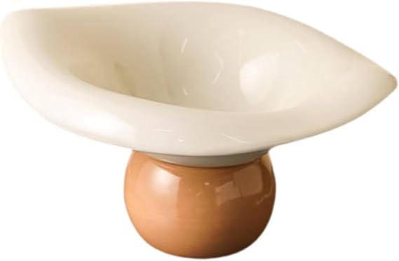 Baoblaze Ceramic Pedestal Fruit Bowl, Snacks Storage Tray, Salad Plate, Appetizer Serving Dish for Desktop Dining Room Kitchen Decor, White Coffee