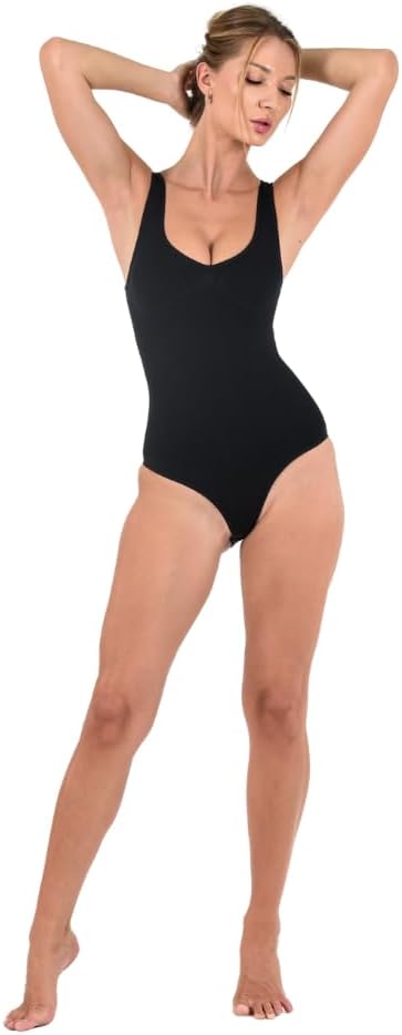 Kalın Askılı Seamless Dikişsiz İz Bırakmayan Body Korse, Siyah, Rahat Slip