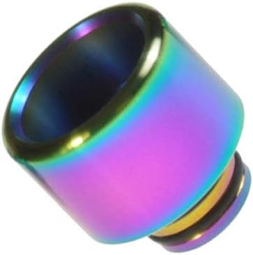 Anti Spit Back 510 Drip Tip eCig Mouthpiece Short/Wide Steel Rainbow Single