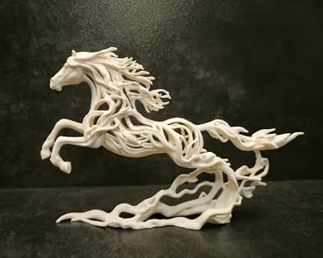 Sanatsal At Figürü Biblo – Modern Dekoratif Heykel Ev Ofis İçin Şık Tasarım Hediyelik Eşya | Beyaz Renk Year of the Horse 2026 - Ethereal Stallion