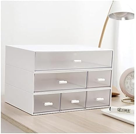 Stackable Desk Organiser with 6 Drawers, 3 Layers Acrylic Desktop Drawers