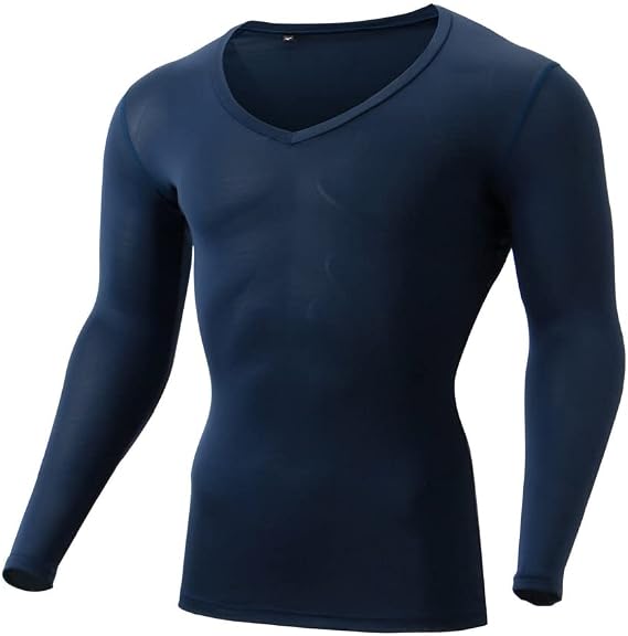 Mizunoミズノ ゴルフウェア インナーuvカット Vネックシャツ 長袖 ストレッチ 吸汗速乾 E2mj2005メンズ