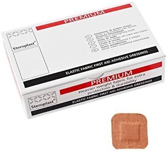 50 x Elastic Fabric 4cm x 4cm Premium Plasters - Steroplast Brand