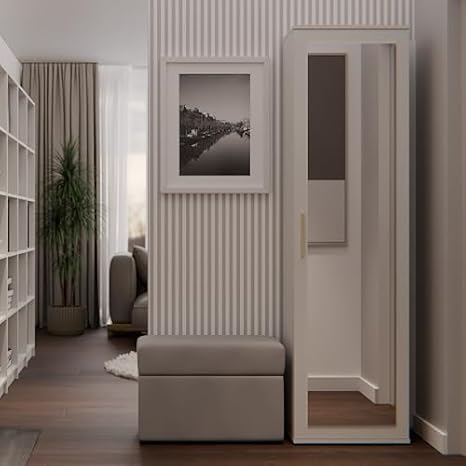 WHATSIZE ENTERPRISE - Modern Entryway Hall Single Wardrobe with Drawers