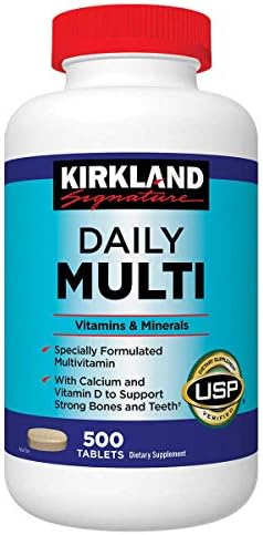 Kirkland Signature Daily Multivitamin & Mineral Tablet, EIzDnG, 500 Bottle Pack of 2