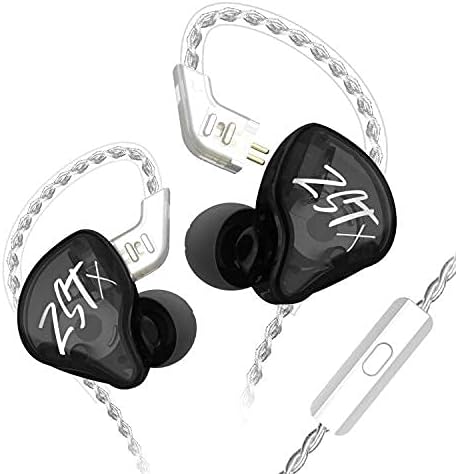 CCA KZ ZST X Renkli Kulak İçi Kulaklık 1BA 1DD Çift Sürücü Kablolu Kulaklık HiFi Ergonomik Oyun Kulaklıkları Şarkıcı Audiophile DJ-Siyah Mikrofonlu 2 Pin Çıkarılabilir Kablo ile