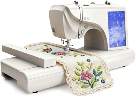 Pro Sewing And Embroidery Machine - 7" Color Touchscreen, Stitches Patterns, Auto Thread Cutters, Create Custom Apparel, Quilts Home Decor With Ease