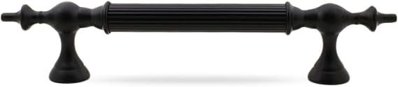 Badem10 Çukurca Çekme Kolu Kapı Tutma Kulbu 22.5 cm Mat Siyah Metal Kulp Kapı Tutamağı