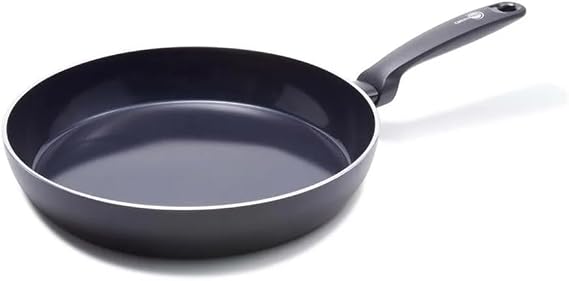 GreenPan Torino sağlıklı, yapışmaz kaplamalı seramik kızartma tavası, 24 cm, PAS içermez, indüksiyon, 160°C'ye kadar fırına dayanıklı, bulaşık makinesinde yıkanabilir, siyah
