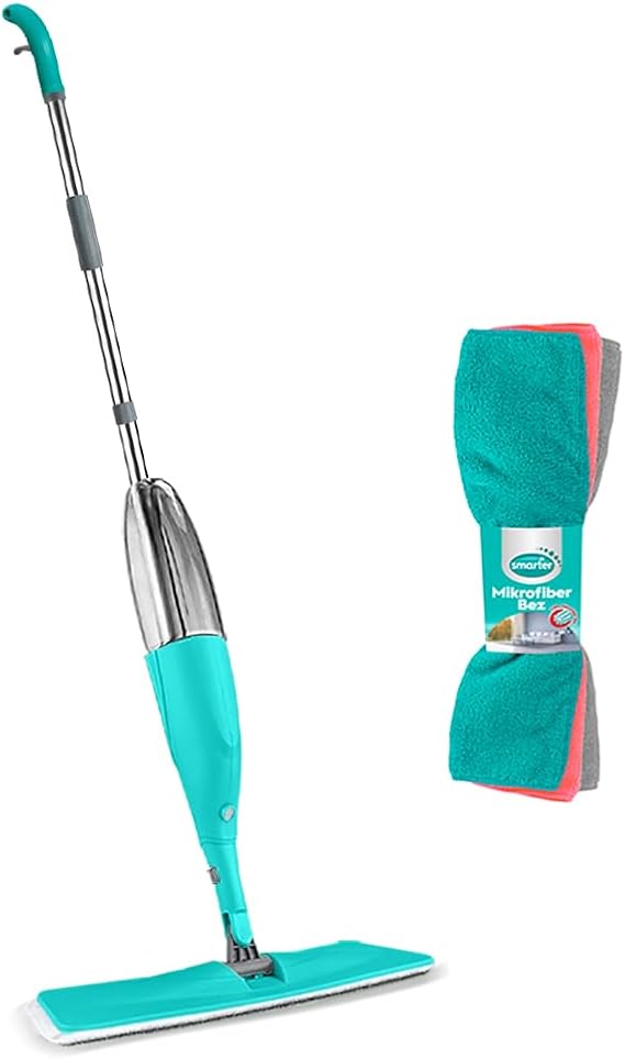 SMARTER Shiny Sprey Mop Paspas Temizlik Seti + Mikrofiber 3'lü Temizlik Bezi